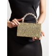 thumbnail image 3 of Women's Rhinestone Evening Clutch Bag, Crystal Top Handle Purse, Sparkly Wedding Party Handbag for Formal Events, 3 of 8