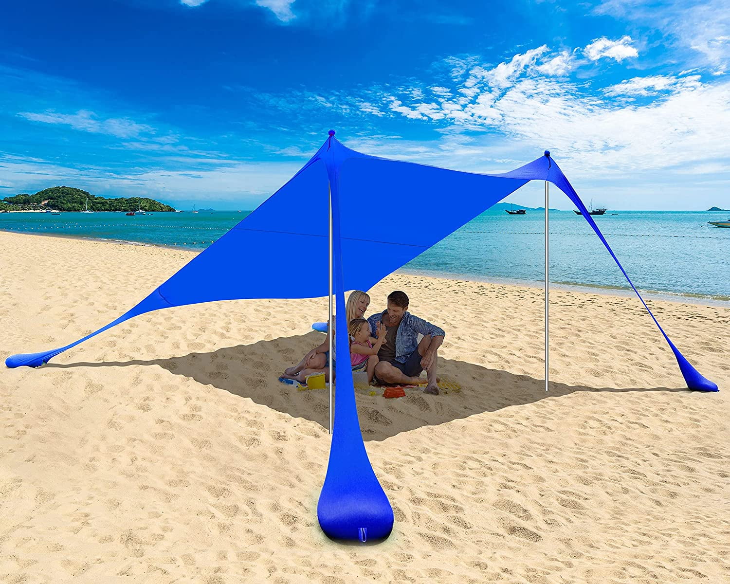 Large Sun Canopy Shelter Pop Up Tent For Beach Portable Shade Heat Blocker Tarp 