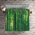thumbnail image 2 of Ambesonne Asian Themed Quilted Coverlet 3 Pcs, Green Wild Exotics, King Size, Green, 2 of 2