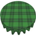 thumbnail image 2 of Checkered St.Patrick''s Day Tablecloth Round 60 Inch,Green Plaid Table Cloth,Stain Resistance Polyester Spring Table Covers for Kitchen Dining,Small Tablecloth for Parties Picnic, 2 of 6