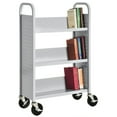 thumbnail image 7 of 28 in. W x 14 in. D x 46 in. H Single Sided 3 Sloped Shelf Welded Bookcase in Burgundy, 7 of 7
