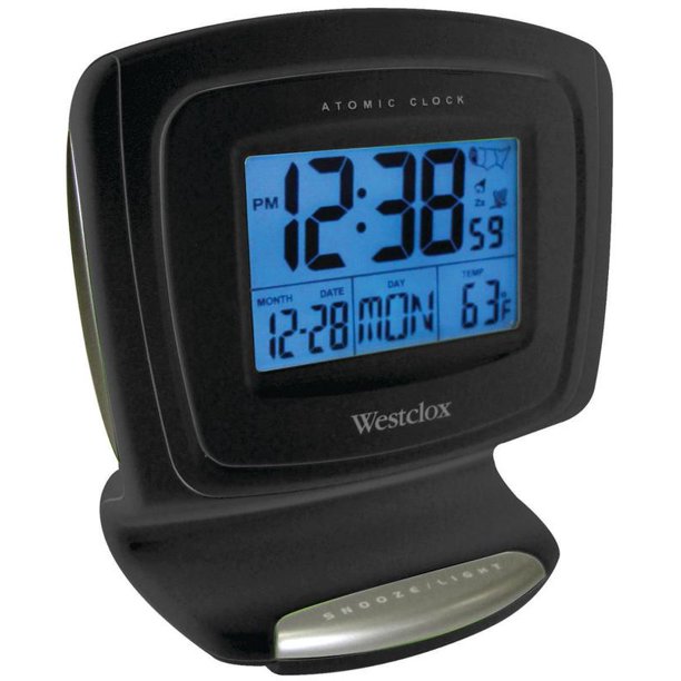 Westclox Digital LCD Alarm Clock with Date and Temperature Walmart