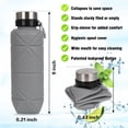 thumbnail image 6 of KEMIER Collapsible Water Bottles Leakproof Valve Reusable BPA Free Silicone Foldable Water Bottle for Sport Gym Camping Hiking Travel Sports Lightweight Durable 23.6oz 700ml（Grey）, 6 of 8