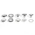 thumbnail image 5 of AYYUFE 10Pcs Women's Punk Vintage Hollow Flower Jewelry Midi Knuckle Rings Set Alloy, Rhinestone Gold, 5 of 5