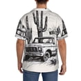 thumbnail image 3 of Fotbe Vintage Cactus Pickup Camisa Estampada de Manga Corta para Hombre, Casual de Verano, Estilo Playero, Sin Arrugas-4X-Large, 3 of 5