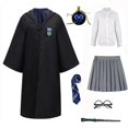 thumbnail image 3 of Disfraz unisex de Slytherin, bata de escuela mágica, capa, suéter, vestido, corbata, gafas, conjunto de brujería, disfraz de Halloween, 3 of 5