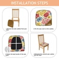 thumbnail image 4 of Pioneer Flower Seat Covers for Dining Room Chairs Set Of 4,Stretch Printed Washable Chair Seat Cover with Elastic Ties and Button,Removable Waterproof Couch Cushion Covers, 4 of 6