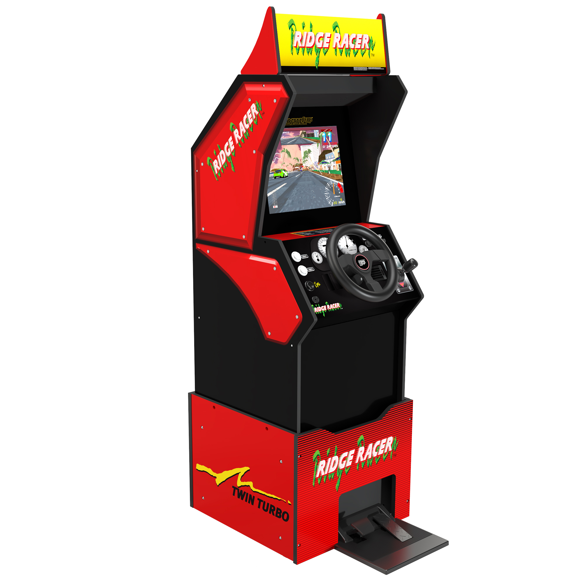 Arcade1UP - Ridge Racer - 5 Games in 1 Arcade with Rumble Steering Wheel and Lit Marquee - image 2 of 13