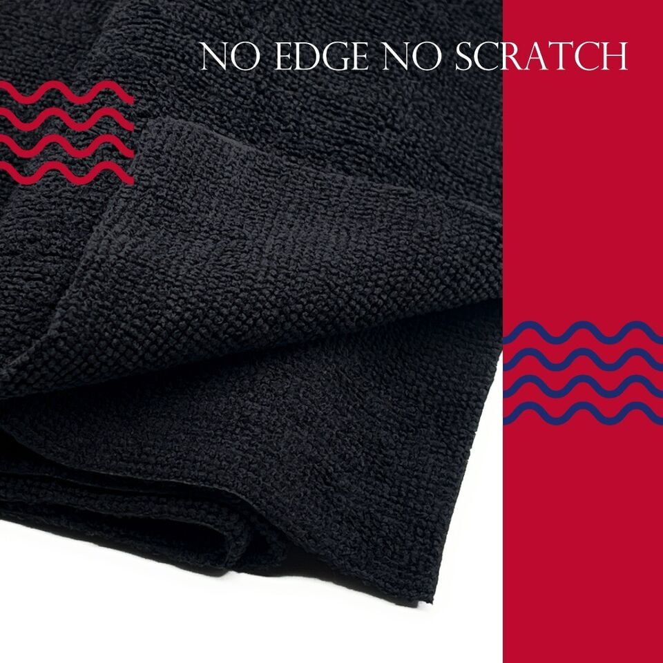 Edgeless Microfiber Towels All Purpose Cleaning Cloths, Pack of 50, Size 16"x16", for Professional Polishing Wax Removal Car Auto Detailing Drying