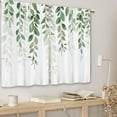 thumbnail image 3 of Sage Green Eucalyptus Kitchen Curtains Mint Olive Green Botanical Leaves Small Short Cafe Window Curtains Watercolor Flower Bathroom Drapes Treatment Tier Curtains 2 Panels (27.5x39 Inch), 3 of 6