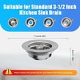 thumbnail image 5 of HWZWT Gray 3 in 1 sink plug kitchen drain 1/2, 5 of 5