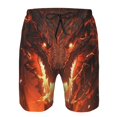thumbnail image 3 of Zufioo Magma Fire Black Dragon for Men's Casual Beach Shorts, Sports Fitness Quick-drying Drawstring Shorts with Pockets for Home Wear-Small, 3 of 6