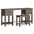 thumbnail image 2 of Magnussen Home Smithton Homestead Brown Rectangular Sofa Table With 1 Stool, 2 of 11
