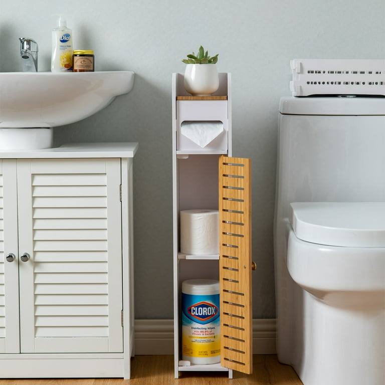 Small Bathroom Storage Cabinet for Toilet Paper Holder-Toilet