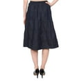 thumbnail image 4 of Women's Below the Knee Length 5 Tiered Denim Prairie Skirt, 4 of 7