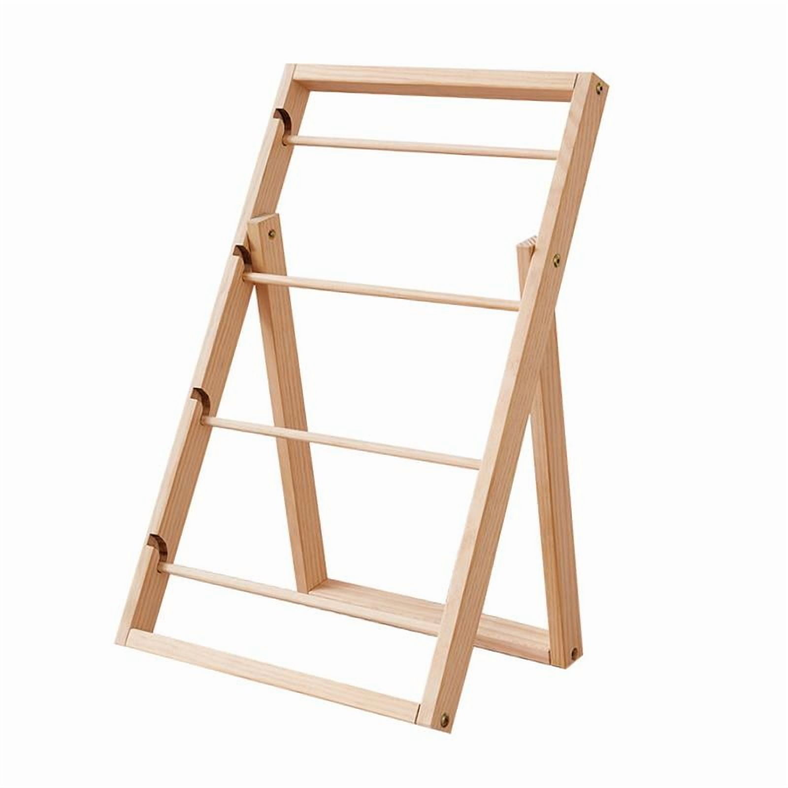 Wooden Ribbon Organizer Storage Rack Craft Holder Large Capacity Wood Material for Craft Room Use