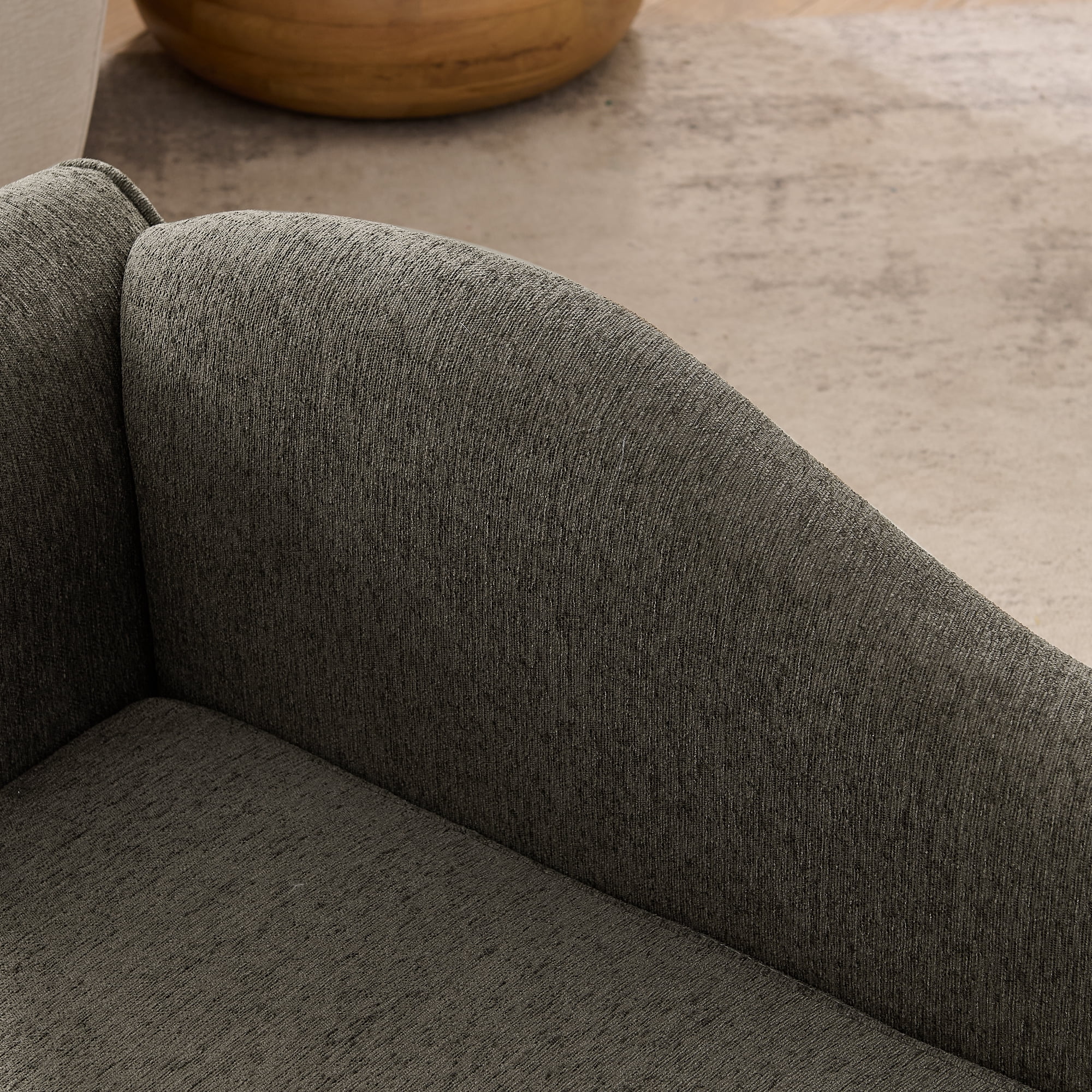 Oversized Pet Sofa for Medium/Large Dogs, Modern Irregular Wave Backrest, Single Armrest, Breathable Linen Fabric, Soft Cushion & Low Plastic Feet