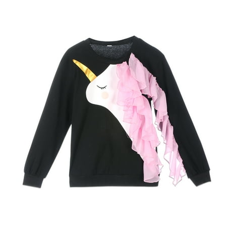 

Ma&Baby Newborn Kids Baby Girl Long Sleeve Unicorn Ruffle Tops Sweatshirts T shirt