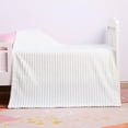 thumbnail image 3 of Ntbay Flannel Fuzzy Soft Warm Cozy Toddler Blanket, Fluffy Warm and Lightweight Reversible Stripes Design Toddler Plush Blanket for Stroller, Crib, Travel, 30" x 40", White, 3 of 6
