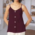 thumbnail image 2 of Delayuji Beauty Casual V Neck Buckle Vest Top Summer Sleeveless Shirt Women's Shirt Red Xxl Polyester,Spandex Blouses for Women, 2 of 4
