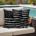 thumbnail image 6 of 2 Pack Outdoor Waterproof Throw Pillows, American Flag Independence Day Decorative Square Pillow Case Patio Pillows for Chair Couch Sofa 18x18in, 6 of 9