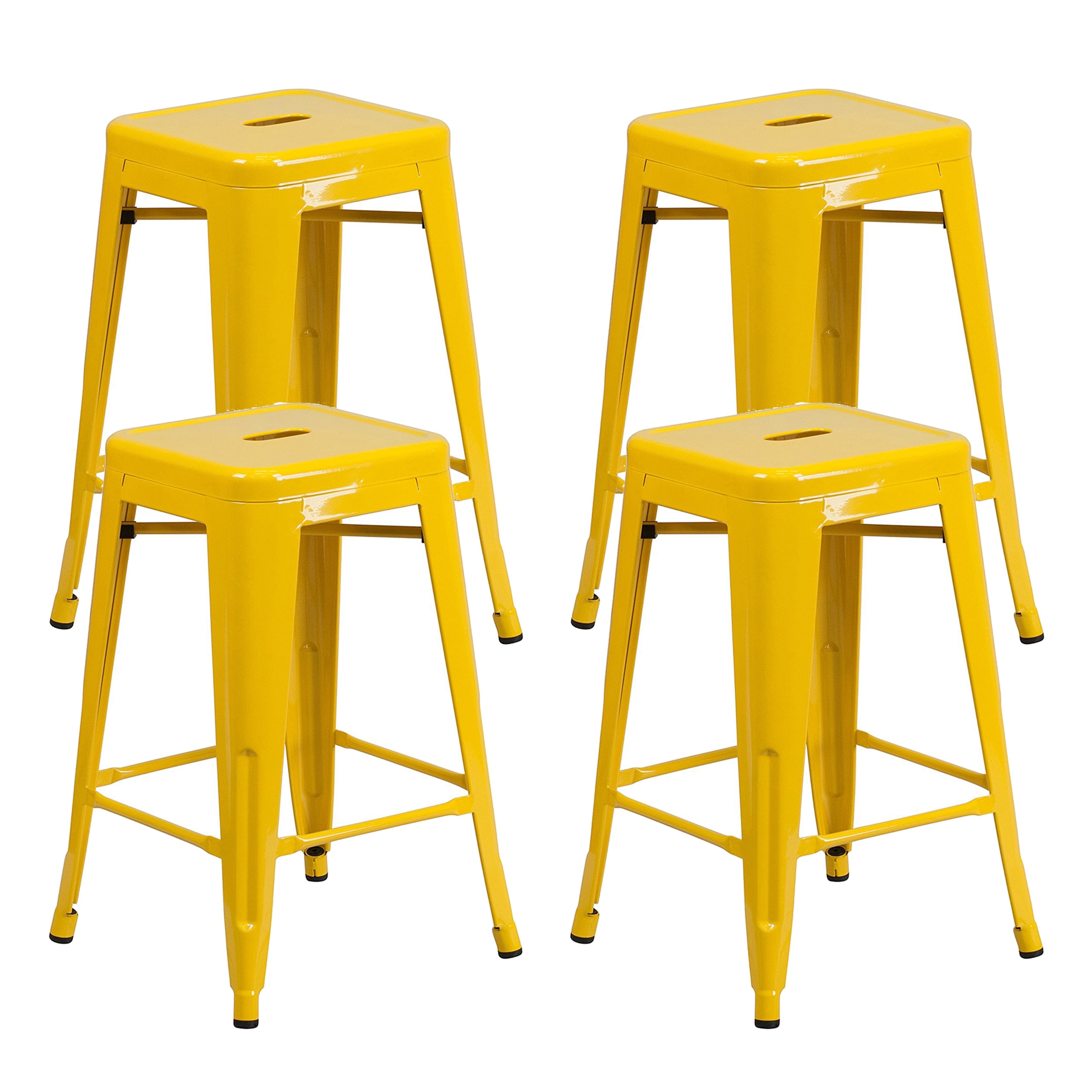 Yellow Metal Bar Stools