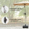 thumbnail image 6 of Domi Outdoor Living Dia.7.5FT Patio Umbrella with Push Button Tilt and Crank, UV Protection Waterproof Market Sun Umbrella for Garden, Deck, Backyard, Pool ，Beige, 6 of 8
