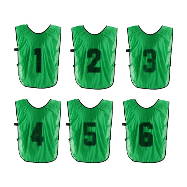 Uxcell Soccer Training Vest, Team Sports Pinnies Reversible Numbered Jerseys Green 27 in