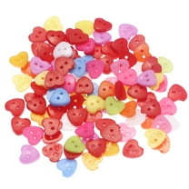 MERRYHAPY 100pcs Colored Heart Buttons for Sewing Crafts, Embellishments, Scrapbooking, Card Making, and Sewing Projects