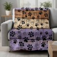 thumbnail image 2 of Purple Brown Blanket Soft Cozy Warm Throw Blanket for Couch, Plush Fuzzy Flannel Fleece Blankets for Sofa, Rustic Farmhouse Dog Paw Vintage Bed Blankets Lightweight Gifts for Women, 50"x60", 2 of 9