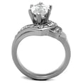 thumbnail image 3 of Women's High Polished Stainless Steel Engagement Ring with 14.7 mm AAA Cubic Zirconia - Size 8, 3 of 4