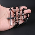 thumbnail image 3 of AOOOWER Hematite Blessing Rosary Prayer Necklace with for Cross Pendant Religious Jewelry for Cross Religious amulet Long Chain, 3 of 8