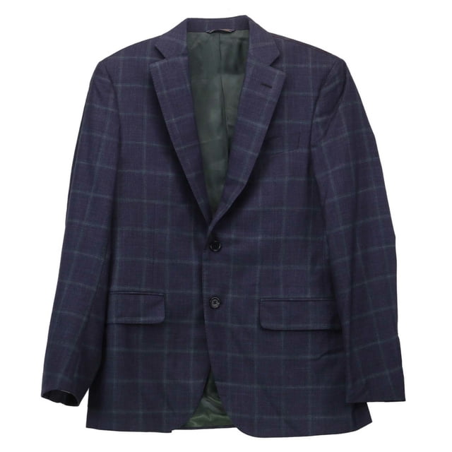 Trussini Men's Blue/ Green Windowpane Suit - 38 US / 48 EU