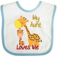 thumbnail image 3 of Inktastic My Aunt Loves Me Giraffe Boys or Girls Baby Bib, 3 of 4