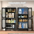 thumbnail image 4 of Black Metal Storage Cabinet with Doors and 3 Shelves (2 Adjustable) for Kitchen, Laundry Room, Home Office, Kids Room, 4 of 17