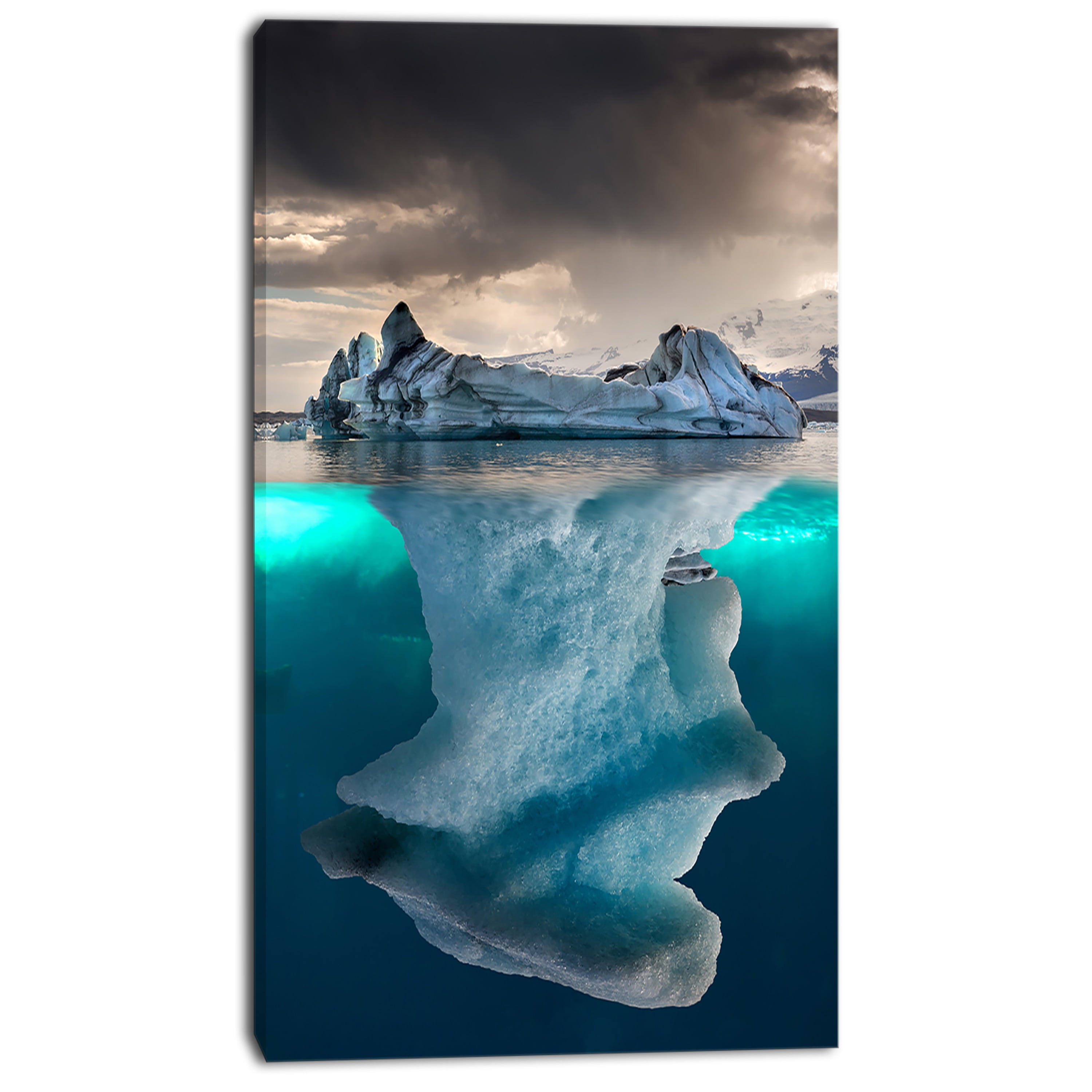 Designart 'Large Iceberg in Sea ' Seascape Photography Canvas Art Print