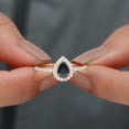 thumbnail image 5 of Rosec Jewels Black Onyx Teardrop Ring for Women with Diamond Halo (5X7 MM Pear Shape Onyx), 18K Rose Gold, US 11.00, 5 of 8
