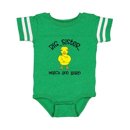 

Inktastic Big Sis Watch and Learn Gift Baby Girl Bodysuit