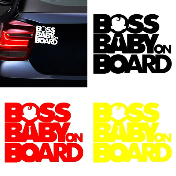 Walbest Car Auto Vehicle Body Window Boss Baby On Board Reflective Sticker Decals Universal