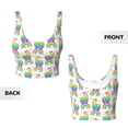 thumbnail image 3 of Sikiie Rainbow Llama Print Strappy Sports Bra for Women Padded Push Up Sports Bra Athletic Running Sports Bra Workout Bra Yoga Bra, 3 of 5