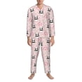 thumbnail image 3 of Salouo Cute Cartoon Panda Print Button-Front Long Sleeve Pajama Set for Men, Soft 2Pjs Men's Long Sleeve Sleepwear-XX-Large, 3 of 7