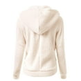 thumbnail image 3 of ATOGUTA Teen Girls Fleece Jackets Size 5T-14 Teen Long Sleeve Zip Up Hoodies Kids Fall Casual Jacket with Pockets Beige, 3 of 3