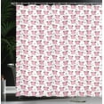 thumbnail image 4 of Ambesonne Piglet Shower Curtain, Pigs Polka Dots Lines, 69"Wx75"L, Grey Pink, 4 of 5