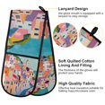 thumbnail image 2 of Yayeee Double Oven Mitt Kitchen Heat Resistant Baking 35" x7" Quilted Glove, Abstract Painting, 2 of 6