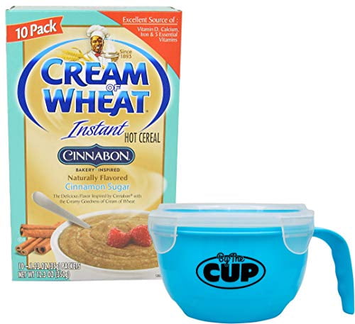 Cream of Wheat Cinnabon Instant Hot Cereal Packets, 10 - 1.23 Ounce Single Serving Packets with By The Cup Cereal Bowl