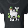 thumbnail image 4 of Inktastic St. Patrick's Day Llama Be Irish with Green Shamrocks Women's T-Shirt, 4 of 5