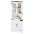 thumbnail image 3 of Gabinete de Esquina Alto – Estilo Granja – Puerta de Vidrio y Estantes Ajustables – Ahorra Espacio – Sala, Cocina y Baño, 3 of 8