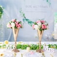 thumbnail image 4 of Gold Vase Centerpiece Table Decorations - 10 Pcs Metal Tabletop Flower Stand, Wedding Decorations for Reception, 16.5in Trumpet Tall Flower Vase for Birthday, Weddings, Anniversary, Home Decor, 4 of 6