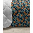 thumbnail image 3 of Floral Down Alternative Comforter, Abstract Design Flower Petals with Oriental Inspiration Repeating Pattern, Microfiber Quilt for All Season, 5 Sizes, Night Blue Multicolor, by Ambesonne, 3 of 3
