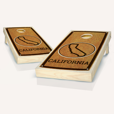 Skip's Garage California State Solid Wood Cornhole Board Set